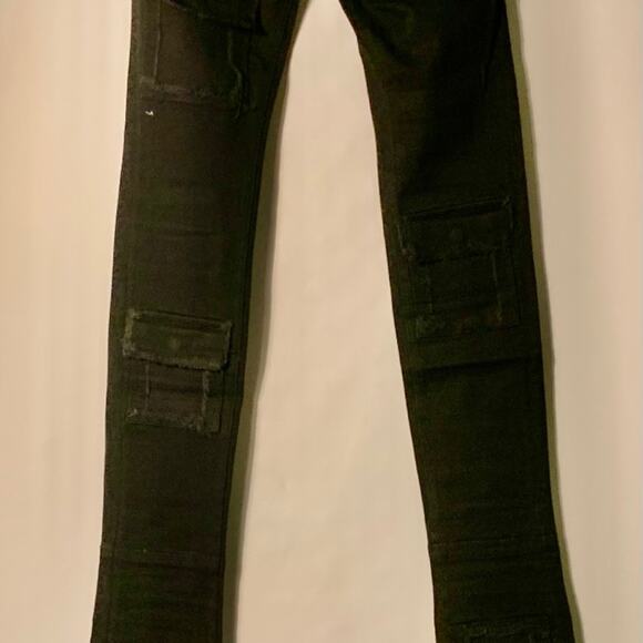 Si Tu Veux Superstack Jet Black Mens Jeans 30